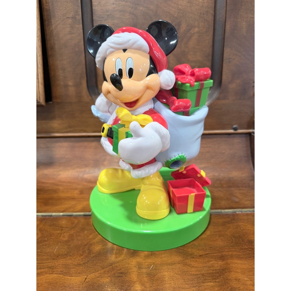 Disney Mickey Mouse Santa Christmas Figurine Holiday Decor Toy Sack L19920MY